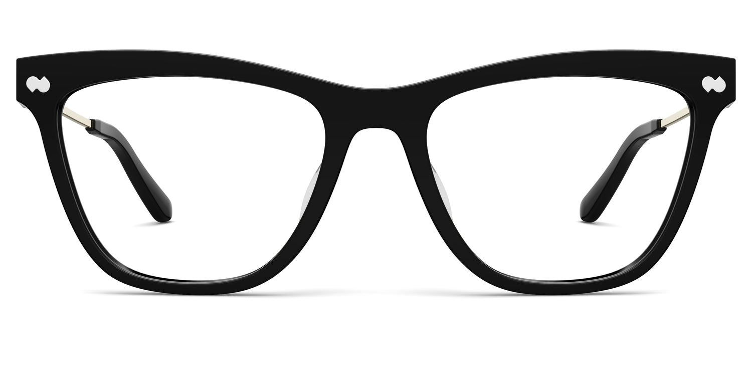 The Harper - Black Acetate Gold Metal