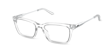 Mixed Material Crystal Clear Silver Metal