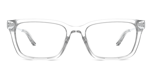 Mixed Material Crystal Clear Silver Metal