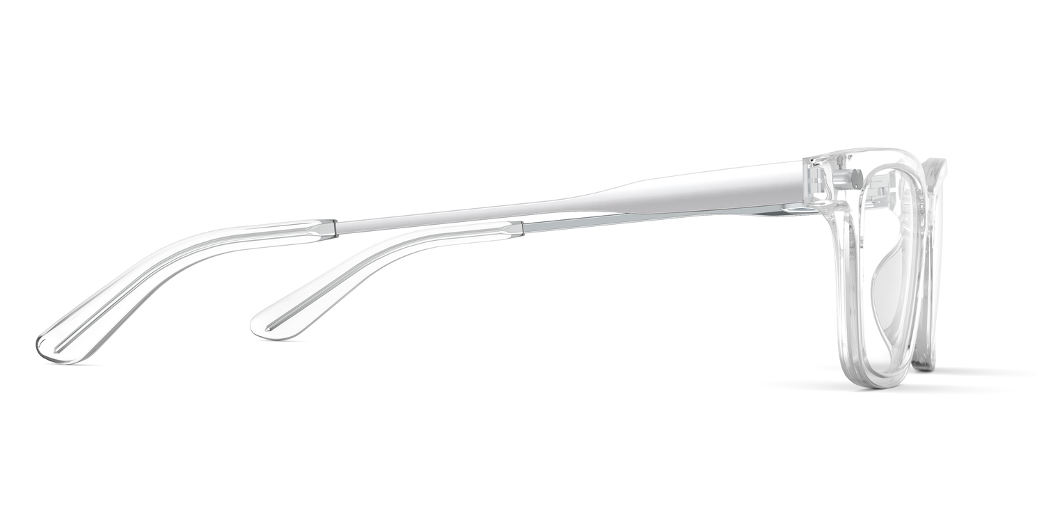 Mixed Material Crystal Clear Silver Metal