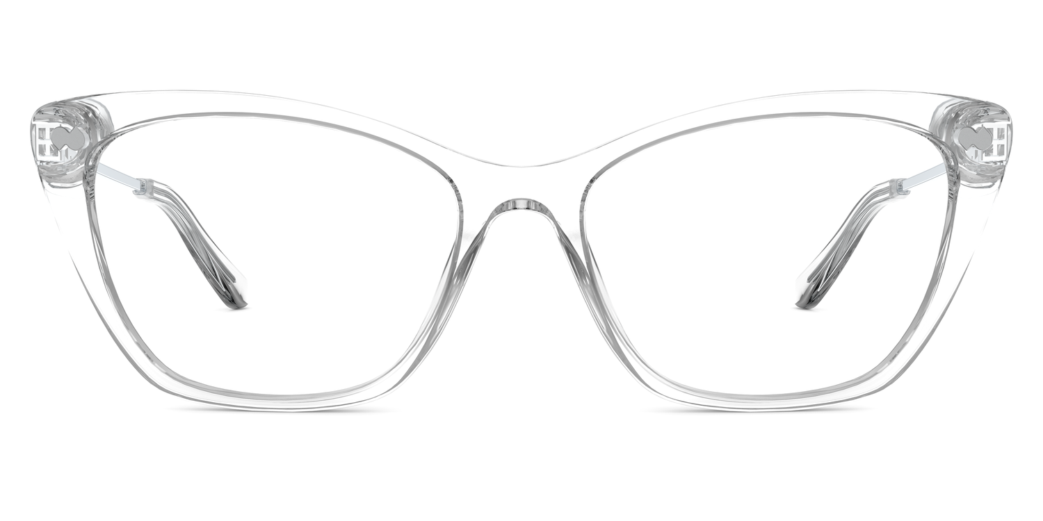 Mixed Material Crystal Clear Silver Metal